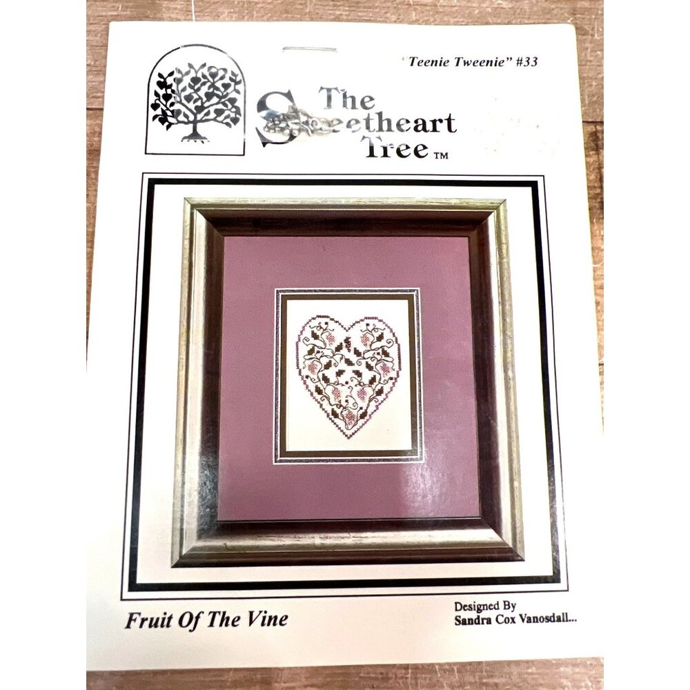 Vintage Sweetheart Tree Fruit Of The Vine Cross Stitch Pattern & Charm